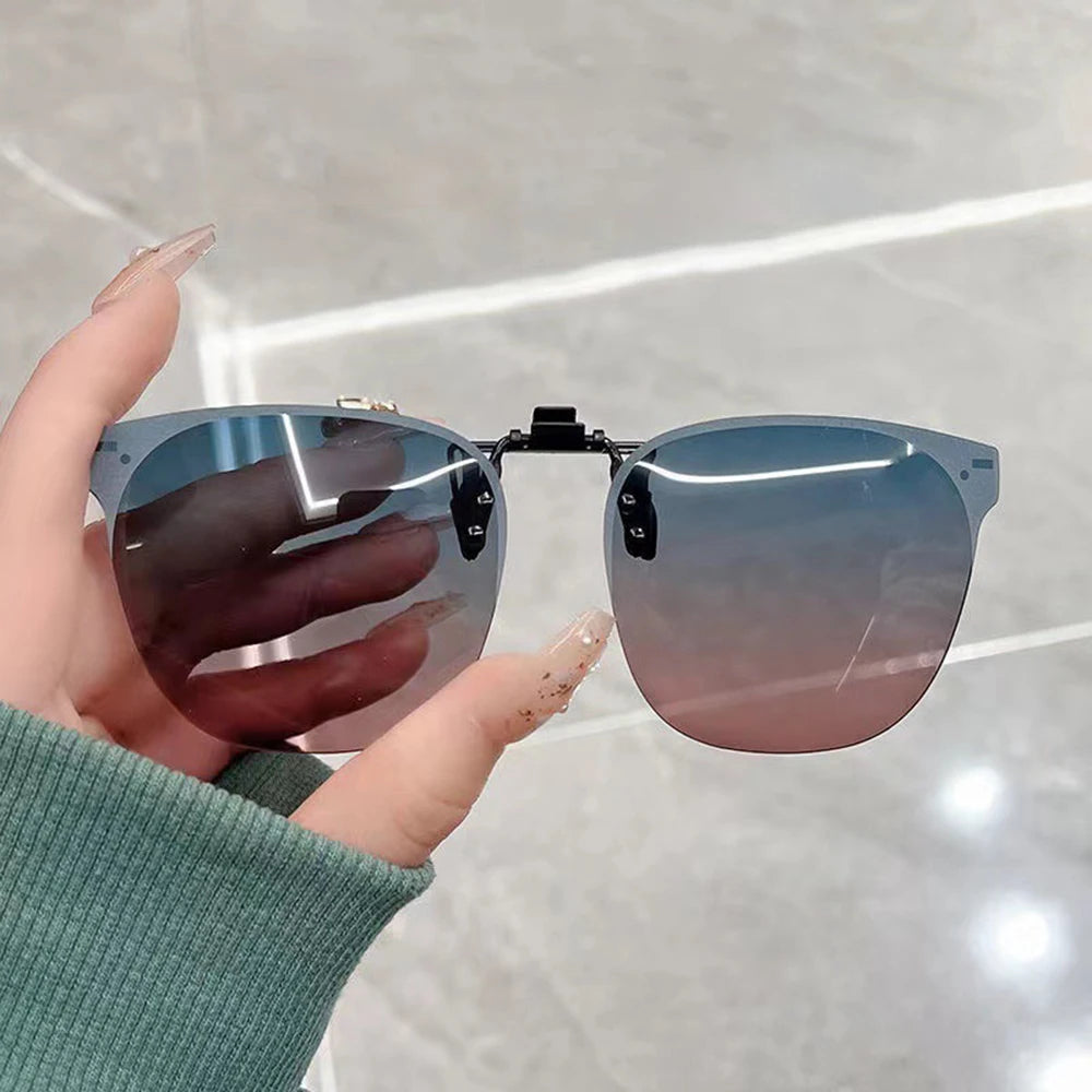 Clip On Sunglasses Gradient Polarized Glasses Clip For Myopia Eyeglasses Uv400 Goggles Men Fishing Driving Night Vision Glasses