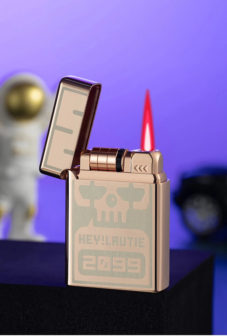 Portable Metal Induction Ignition Cigarette Lighter Men's Boutique Gift Butane Gas Lighter Windproof Lighter Unusual Lighters