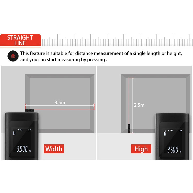 40M Laser Distance Meter Portable Rangefinder USB Charging Laser Trena Measure Tools Digital Rangefinder With Angle Measure
