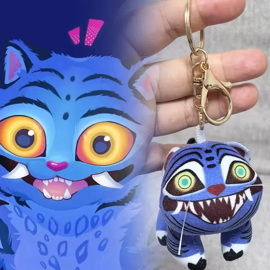 2025 Hot Anime Movie Kpop Demon Keychain Tiger Pendant Keyring Backpack Hanging Decorations Halloween Carnival Props Kids Gift