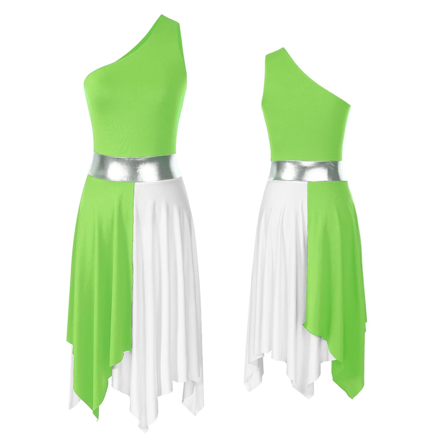Women Ladies Lyrical Praise Dance Dress Performance Costume Modern Contemporary Celebration of Spirit Dancewear Split Long Dress