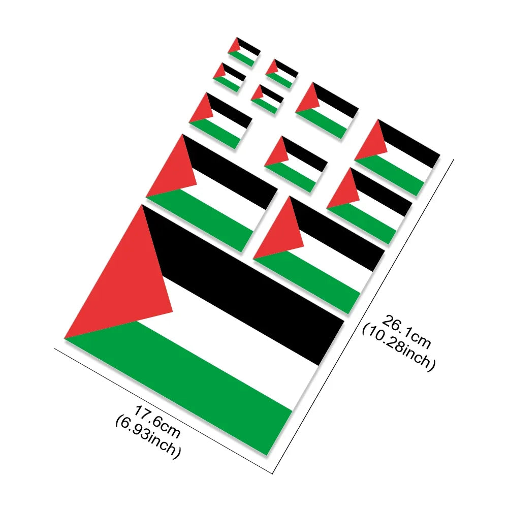 Palestine Flag Car Stickers Tuning Decor Decal on Bumper Rear Window Windshield Laptop Walls Motorcycle Styling Auto Accessories