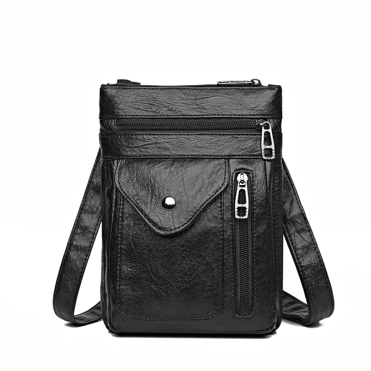 Ladies' soft leather shoulder bag, mobile phone bag, layered bag, mailman, one shoulder luxury designer, ladies' handbag, wallet