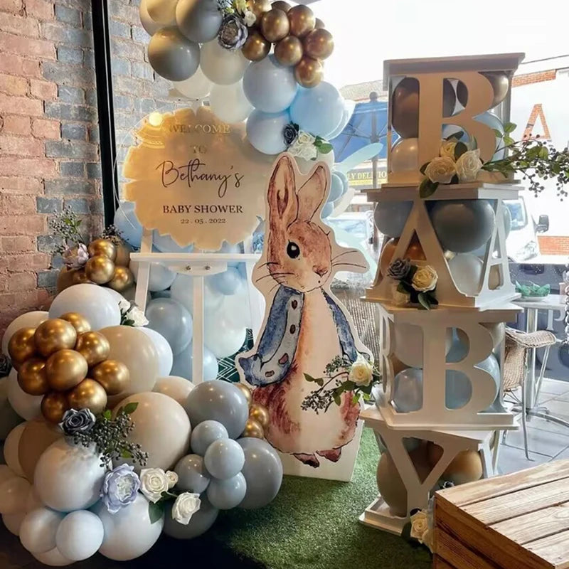 BABY Blocks Baby Shower Decoration Hollow Baby Cubes Balloon Filling Boxes Foam Board One 1st Birthday Party Decor