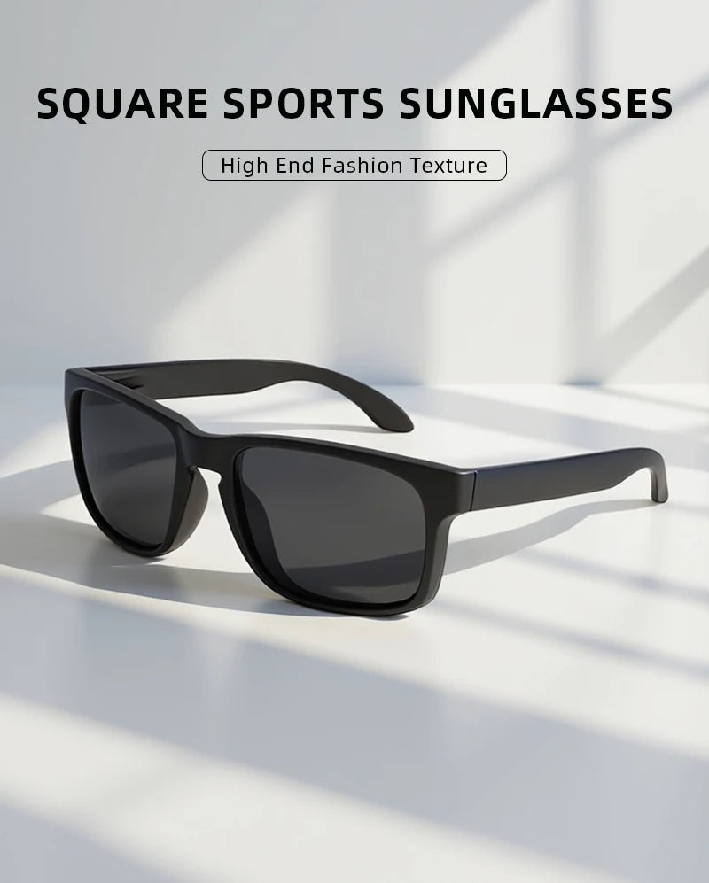 Classic Fashion Square Polarized Sunglasses Men Vintage Plastic Male Sun Glasses Women Stylish Black Outdoor Sports Shades UV400