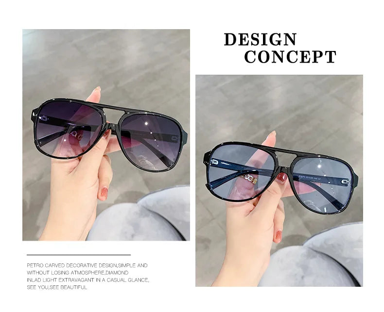 Retro Polarized Sunglasses for Men's Women's Large Frame Classic 90s Vintage Pilot Driving Eyewaer UV400 Protective Sun glasses