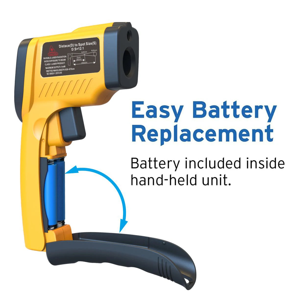 LAOLAU GM550 Infrared Thermometer Non-contact Laser Temperature Gun Handheld Temperature Sensor Handheld Digital Pyrometer 500°C