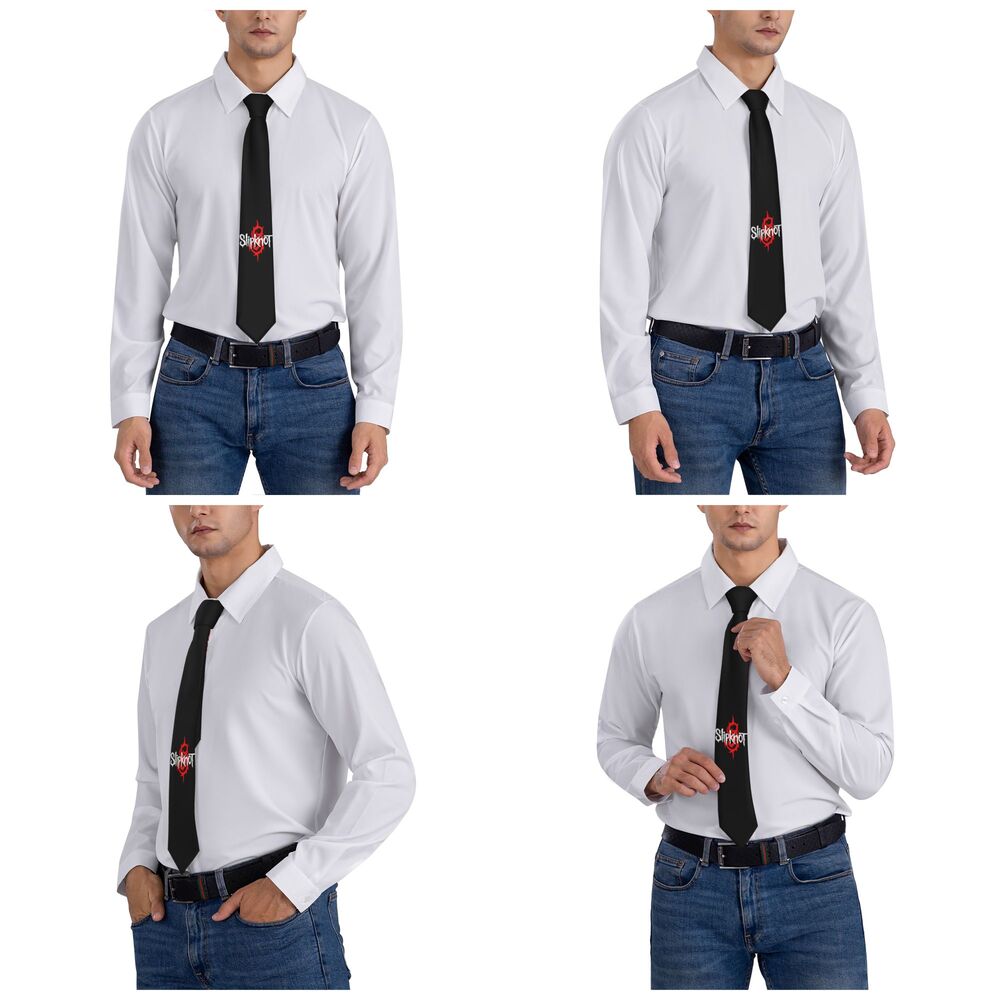 Slipknots Neckties Men's Customized Silk Heavy Metal Rock Music Gift Neck Tie for Office
