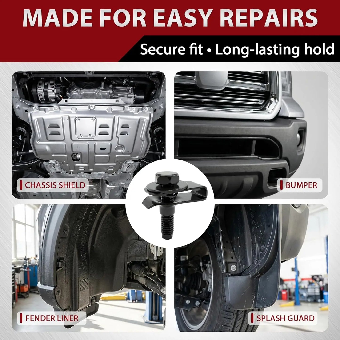 Car Body Bolts U-nut Clips Engine Cover Undertray Splash Shield Guard Bumper Fender Liner Retainer Fastener Rivet Screws