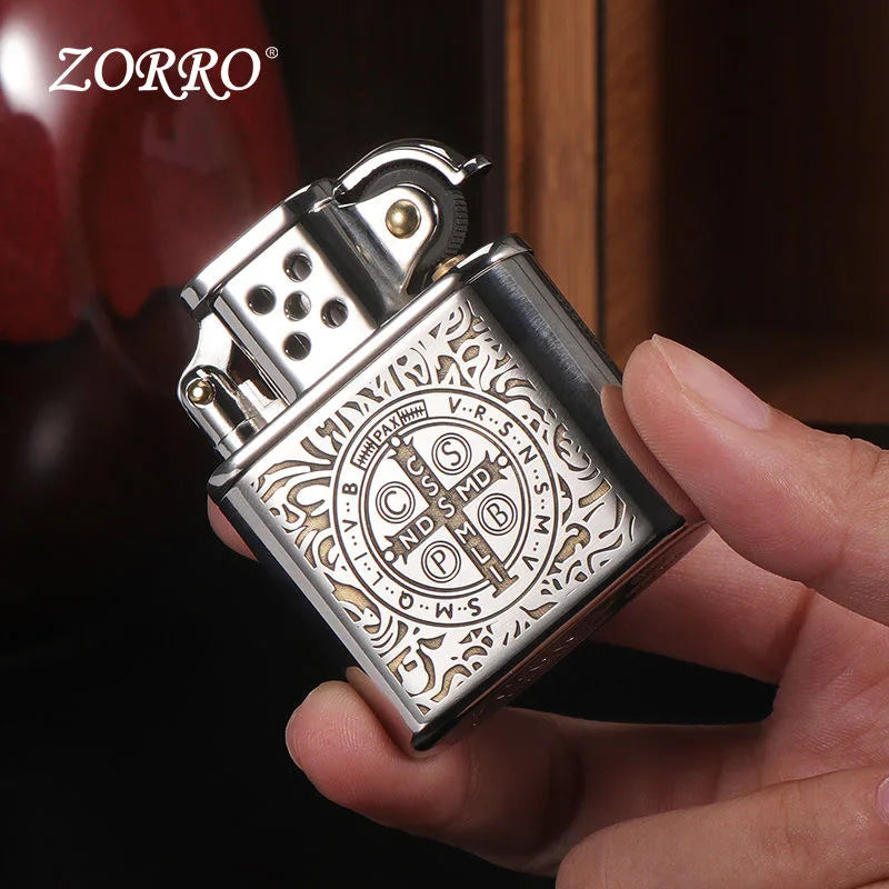 ZORO Vintage Metal Constantini Kerosine Lighter Flint Copper Oil Cigarette Lighter Antique Series Lighter