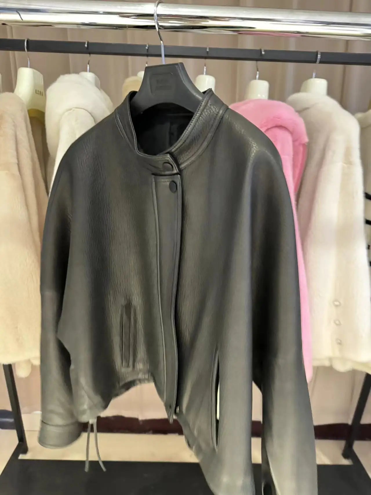 new fashion sheepskin genuine leather women short coat 2024 autumn and winter outside wear coat