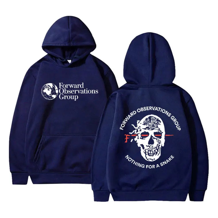 Forward Observations Group Nothing for A Snake FOG Graphic Hoodie Men Women Gothic Skeleton Vintage  Hoodies Streetwear