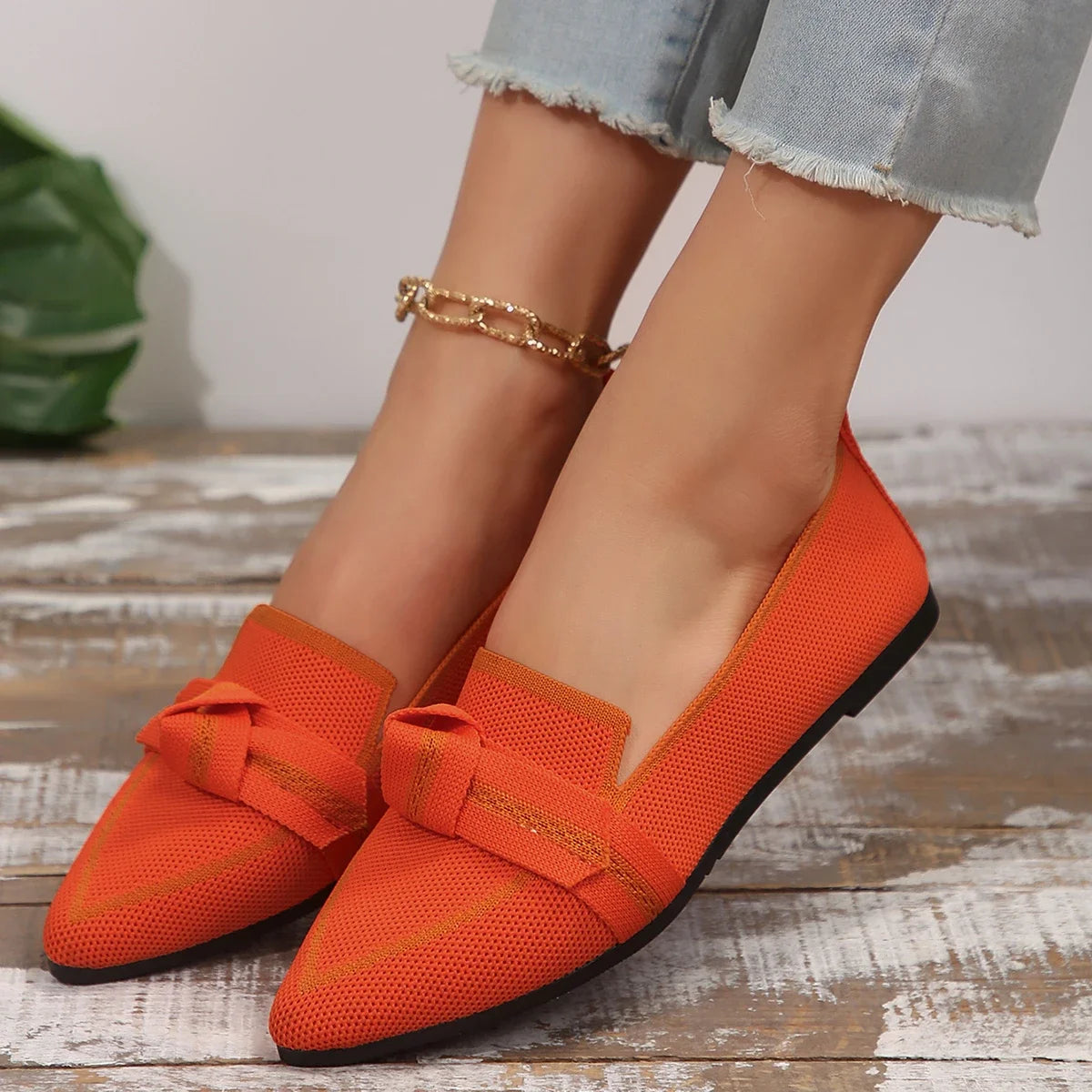 2024 Women Flats Walking Shoes Pointed Top Solid Color Loafers Mesh Breathable Shoes Comfortable Women Sneakers Zapatos De Mujer