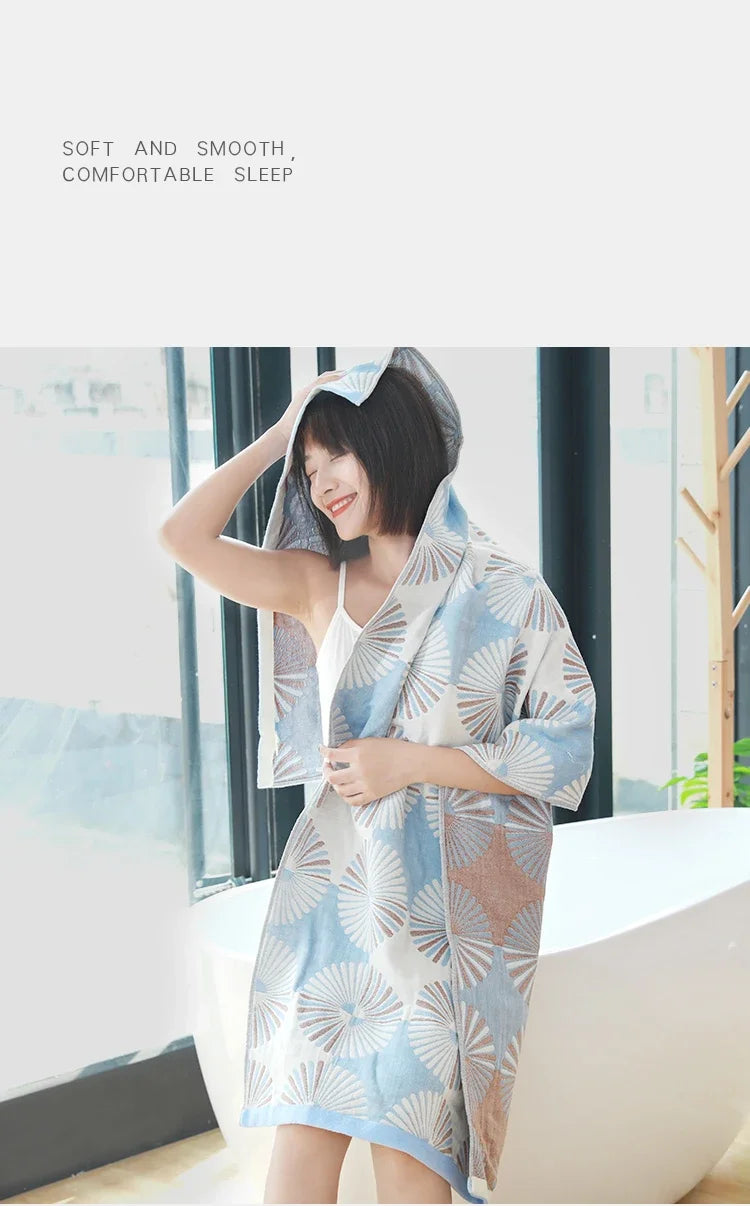 Pure Cotton Bath Towel Gauze Beach Towels For Home Bathroom Shower Robe Towel Adult Large Wrap Soft Towel 70*140cm
