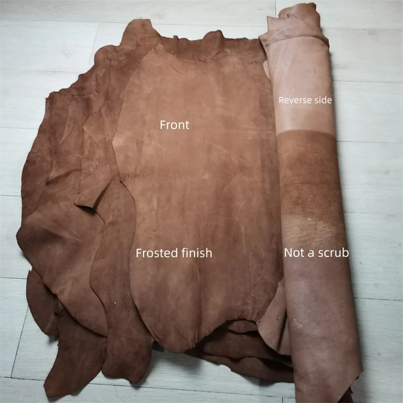 1mm Brown Black Sheep Suede .Top Leather.Real Leather Fabric.Handmade DIY For Clothes Inside.Package Edge.Whole Sheepskin