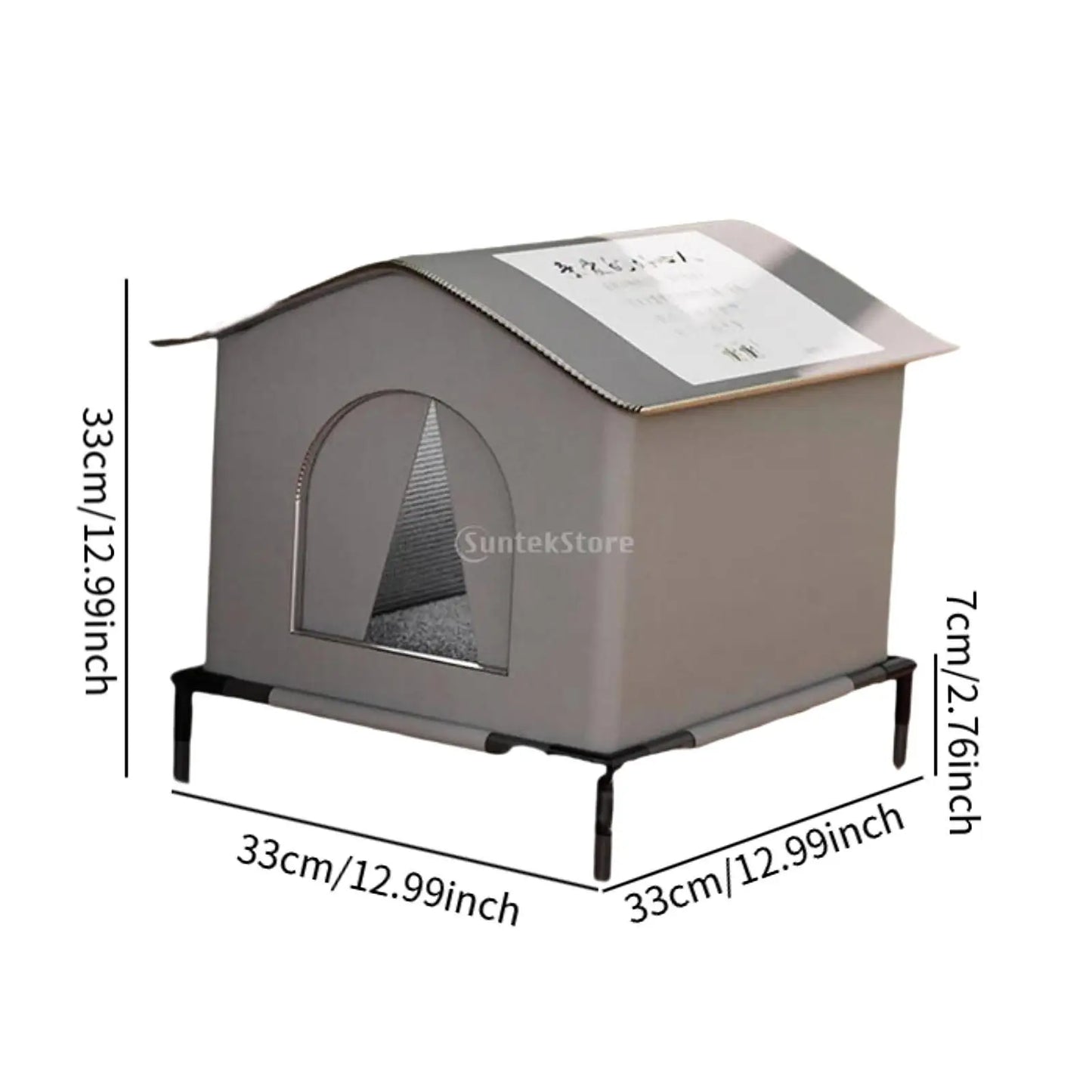 Outdoor Cat House Insulated Weatherproof Waterproof for Barn Comfortable Windproof Winter Warm Elevated Leg Cube Cat Shelter