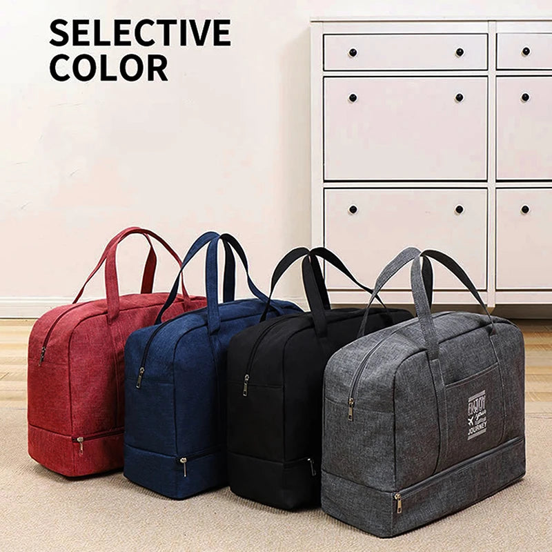 Women's Large Capacity Travel Bag Fitness Yoga Handbag Wet and Dry Wide Shoulder Strap Outdoor Tote Bag