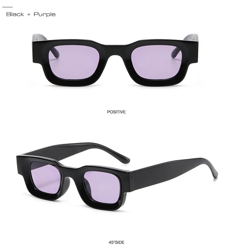 SO&EI Ins Popular Fashion Small Square Polarized Sunglasses Women Retro Punk Shades UV400 Men Trending Sun Glasses