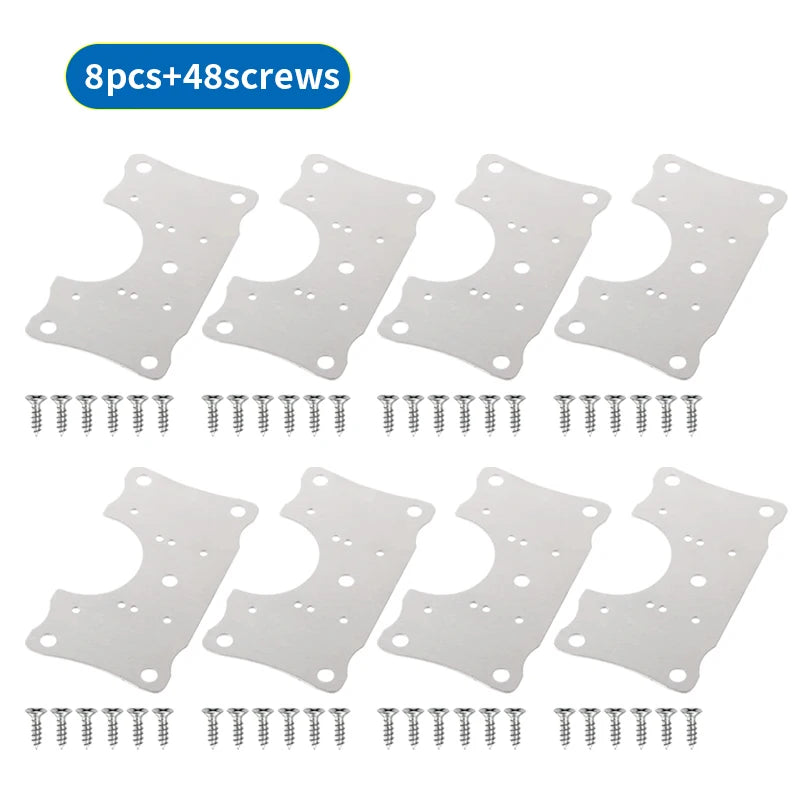 4/8pcs hinge repair parts fixing plate with screws, repair plate, installation gasket, used for cabinet and wardrobe doors
