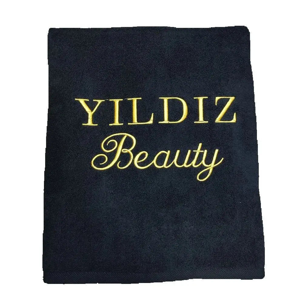 Black & White Cotton Bath & Hand Towels Custom Embroidery Logo Free Design Personalized for Hotels Resorts B&Bs Salons Spas Mass