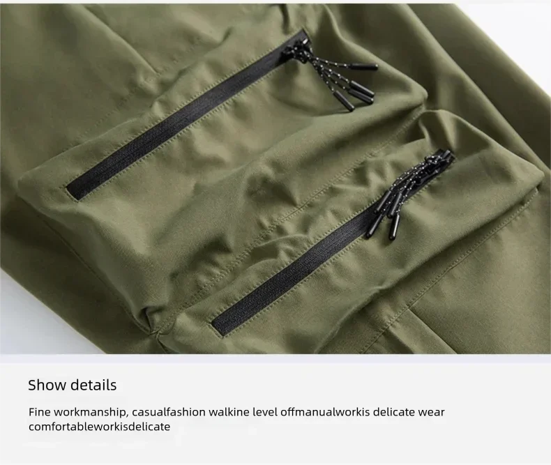 Men's high-end pants, trendy and versatile, cool and stylish teenage down pants, American straight-leg casual workwear pants
