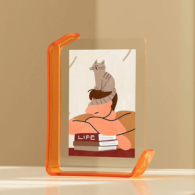 Acrylic Picture Frames Clear Picture Frames Acrylic  Frameless Transparent Cubes Floating Gift for Home Office Desktop Display