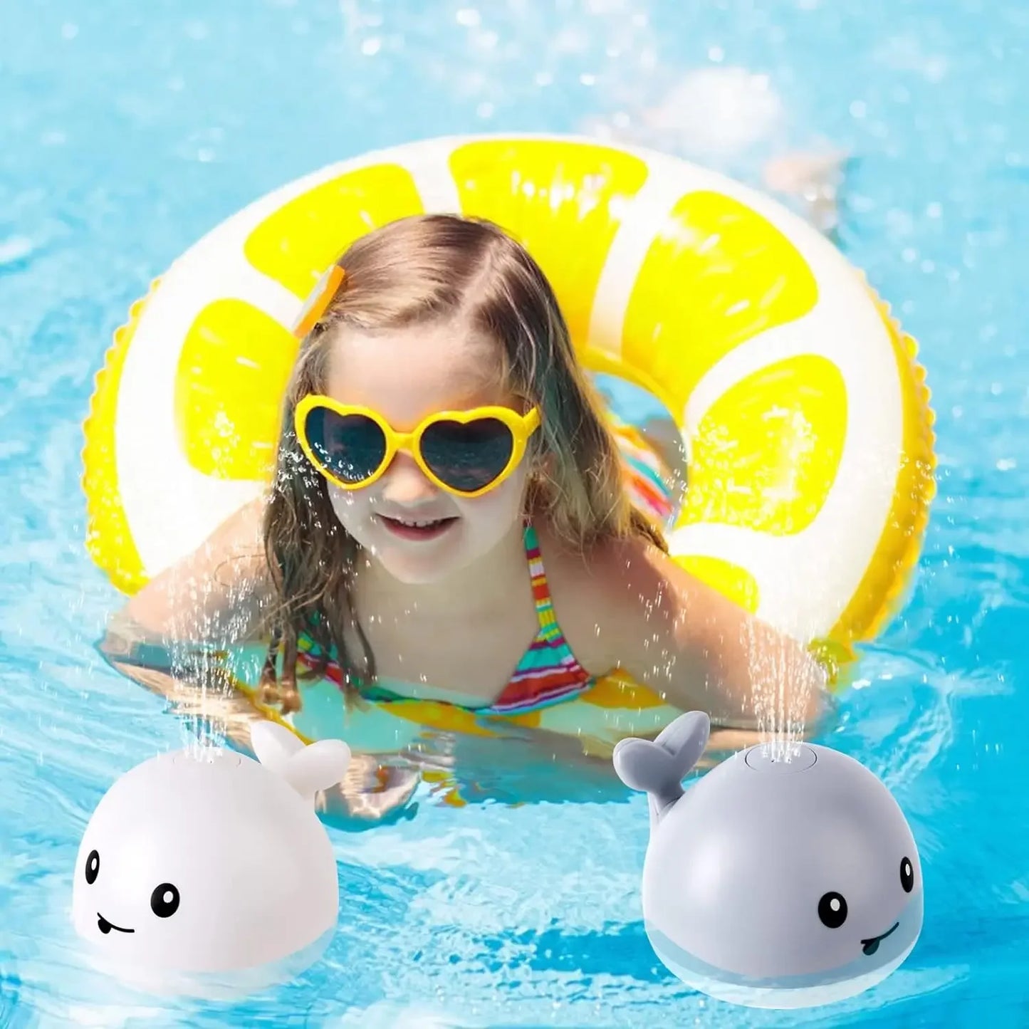 Waterproof Baby Bath Toys Whale Automatic Bathroom Toy Sprinkler Glowing LED Light toy,kids Infant Swim Pool Bathroom Toys Gifts