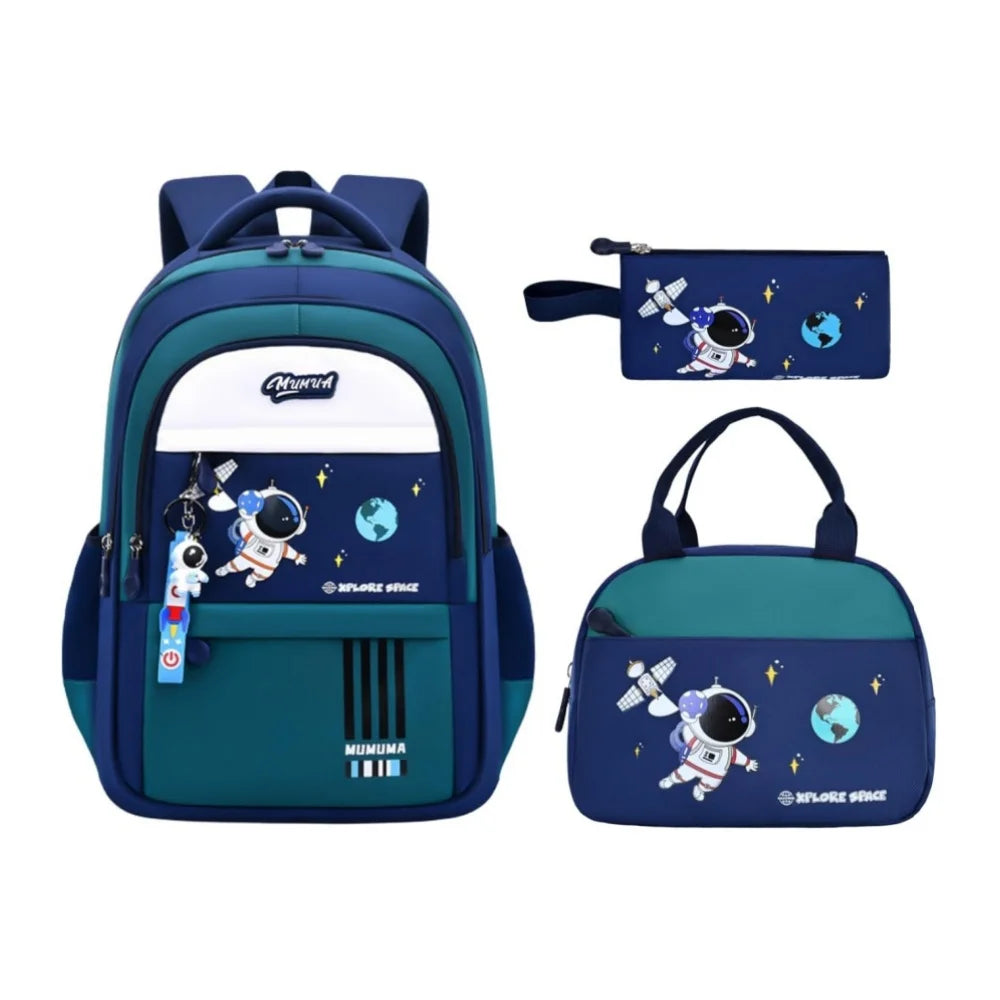 Boy Backpack Schoolbag for Boys Girls, School Bags, Waterproof Kids Bookbag Backpacks with Lunch Box Pencil Case Set