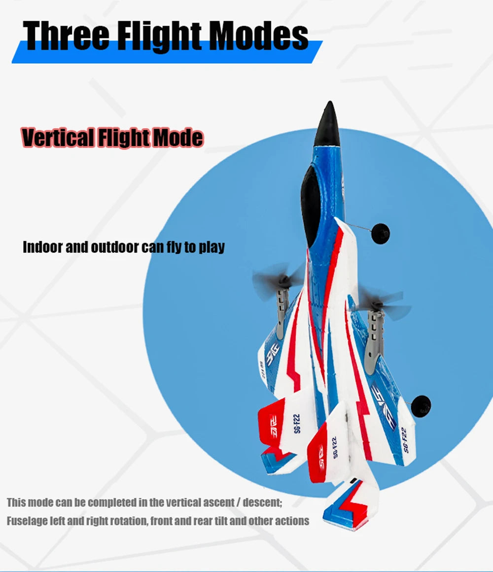 RC Plane F22 Stunts Plane 2.4G Radio Control Glider Remote Control 3D Plane Glider Airplane EPP Foam Boys Toys for Children