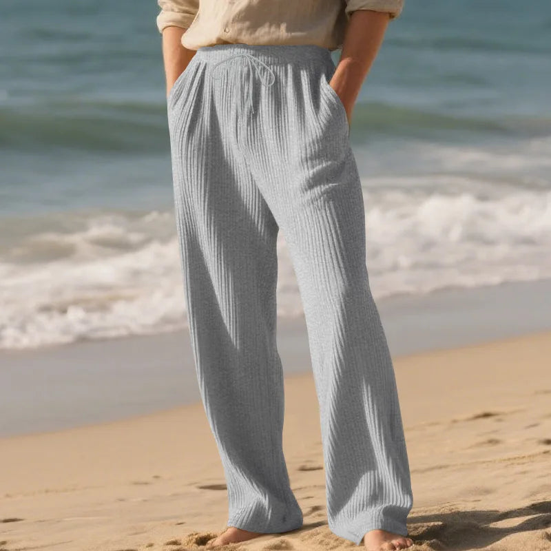 European and American Independent Station Men's Casual Trousers Loose Straight Pants Pit Strips Jacquard Wide Leg Pants