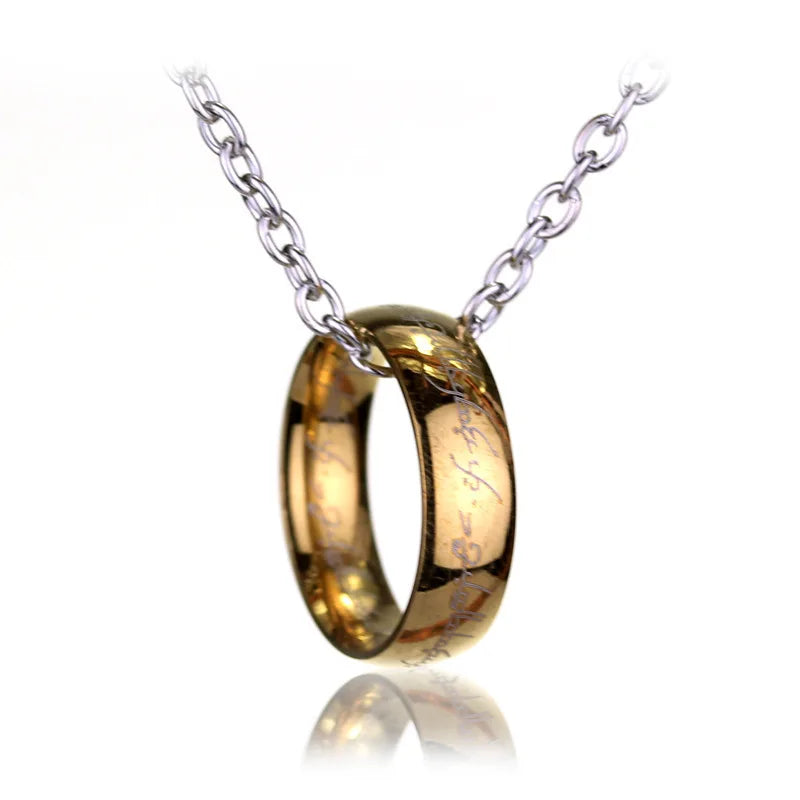 Ring, ring, necklace, stainless steel fashion accessory, hanging accessory, men's versatile clothing accessory