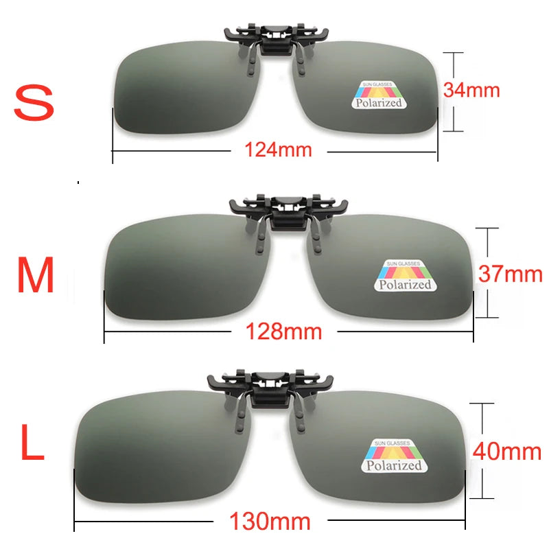 Fishing Polarized Pilot Flip Up Clip on Sunglasses Men Photochromic UV400 Women Driving Sun Glasses Color Change Night Vision