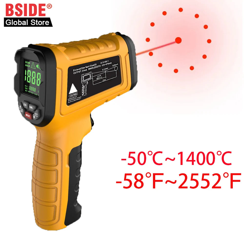 TK HOT BSIDE H3 Infrared Thermometer Gun -50~1400°C Handheld Digital Laser Industrial  Non Contact Temperature Measuring Tester