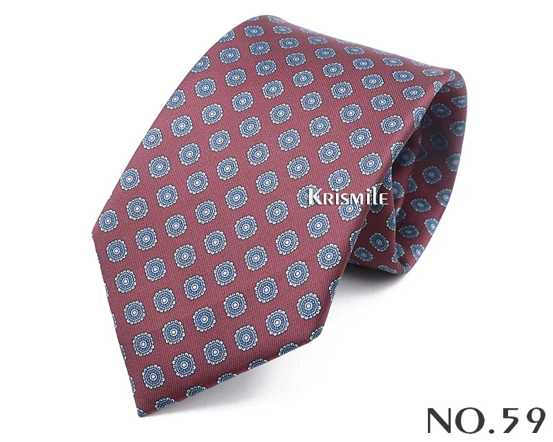 New Design Bohemian Style Necktie For Men Silk Touch Soft Blue Red Yellow Necktie Fit Wedding Party Business Office Accessory