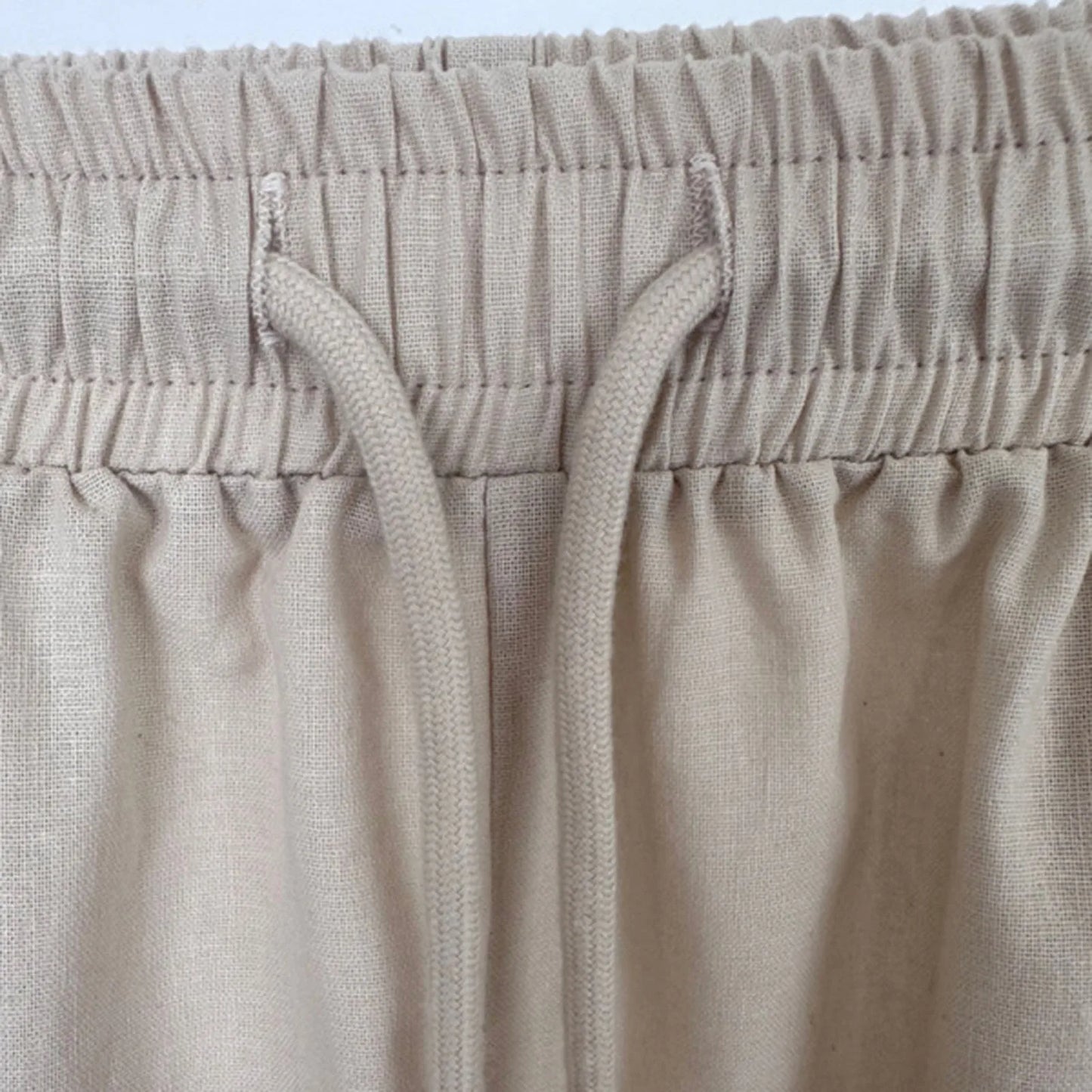 Spring Summer Women's Cotton Linen Trousers Pants Solid Elastic Waist Oversized Pants Women Straight White Homewear Trousers 3XL