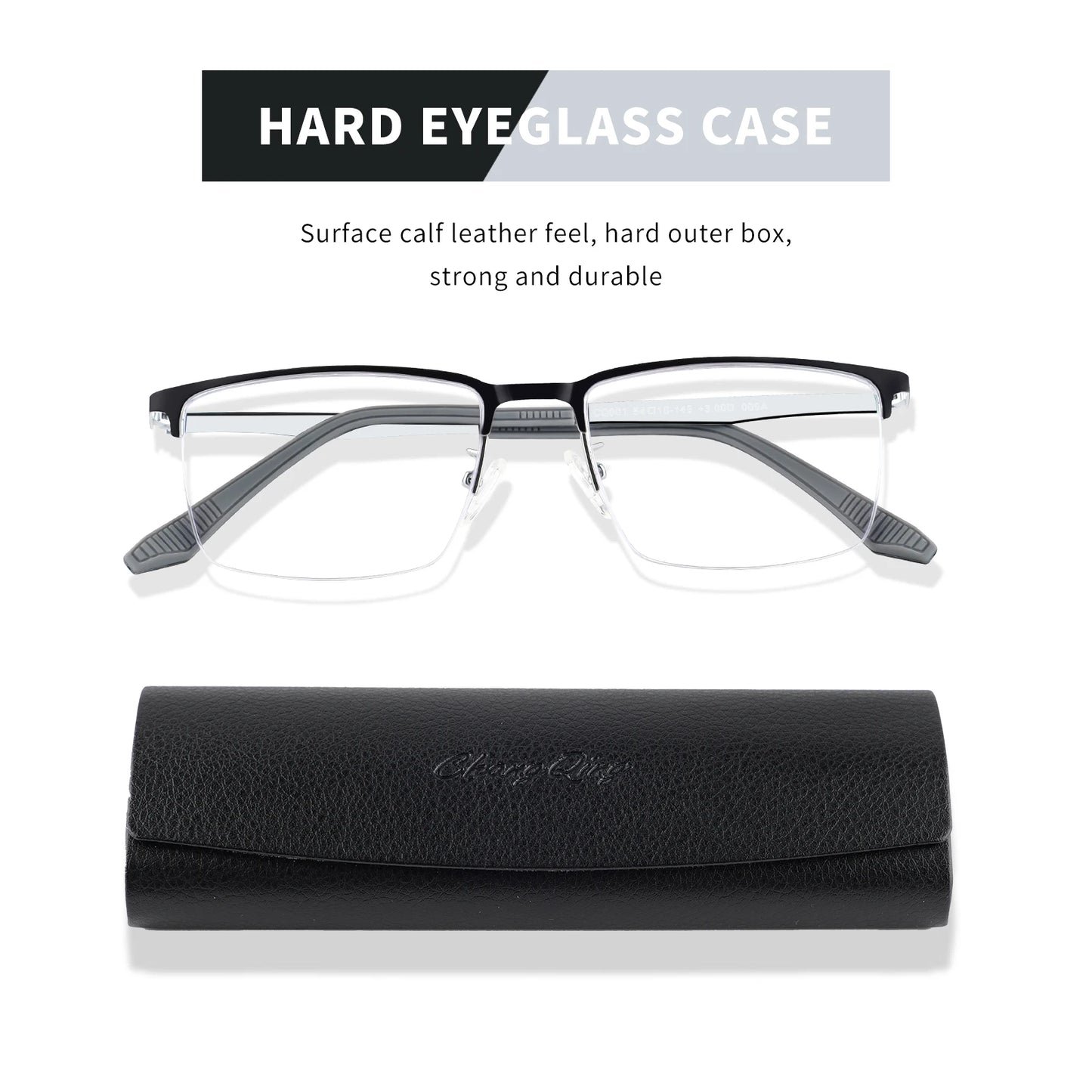 Fashionable Half-Frame Reading Glasses, Suitable for Reading Books, Electronic Devices, Both Indoors and Outdoors, with Flexible Temples, High-Definition Anti-Blue Light Lenses, and Comes with a Premium Reading Glasses Case,