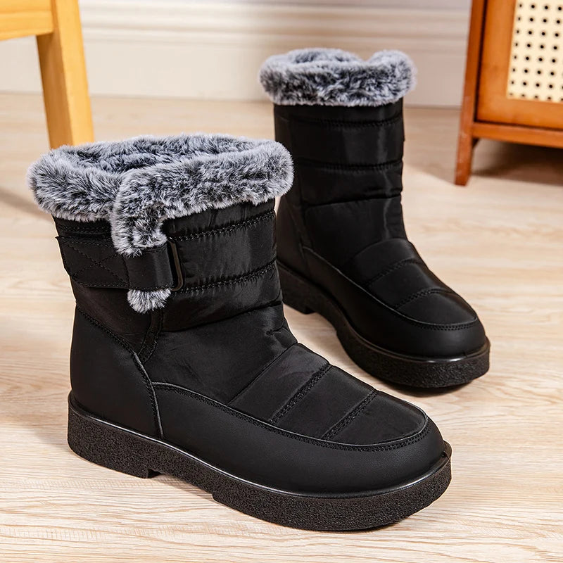 Women's Waterproof Winter Snow Boots Non Slip Platform Warm Ankle Boots Women Thicken Plush Cotton Padded Shoes Botas De Mujer