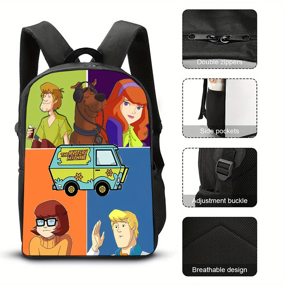 Cartoon Scoobys Doo School Bags for Boys Girls Child Scooby-Doo School Bag16 Inch Light Weight & Durable Kids Mochila Backpack