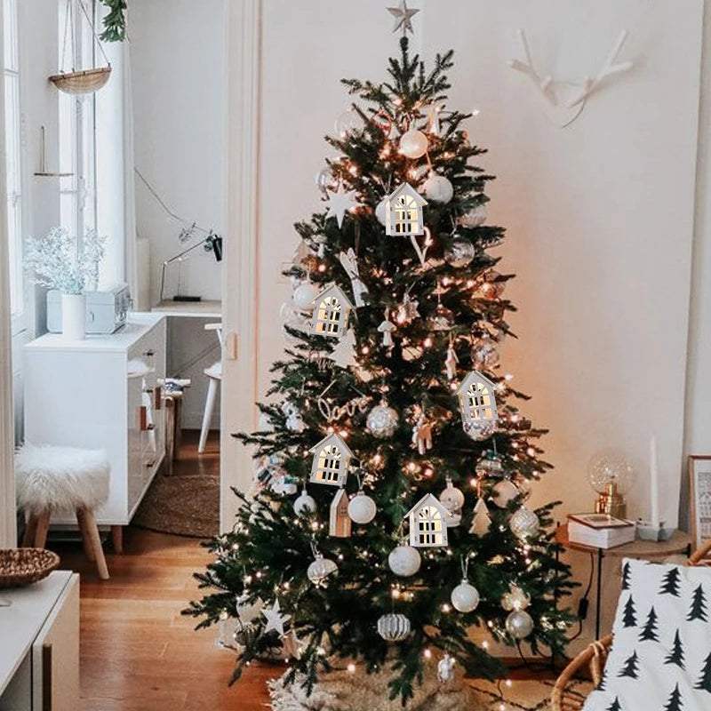 Christmas House Style Fairy Tale Lamp LEDNavidad Noel Natal Holiday Decor Christmas Decoration Home Atmosphere Decor Supplies