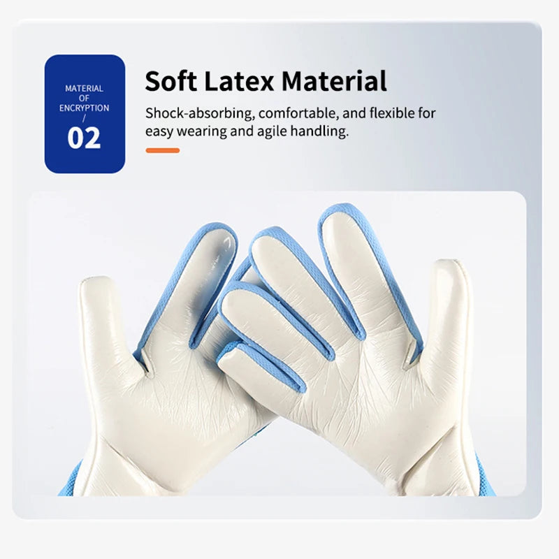 Football Goalkeeper Gloves Thickened Latex Anti-Slip Abrasion Resistant Finger Protection for Children Adult Soccer Sport Gloves