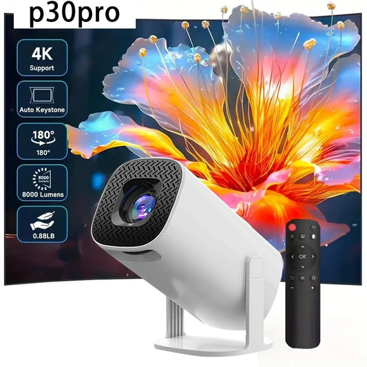 P30pro Projector Android11 H713 300ansi Wi Fi6 Native 1280*720P BT5.4 HD Home Theater Outdoor Travel Projector