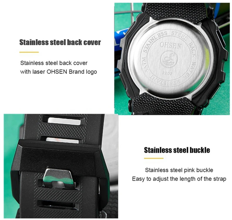 Outdoor Sport Watch for Men G Style Digital Mens Watches 50M Waterproof Green Hombre Male Tactical Electronic Wristwatch Gifts