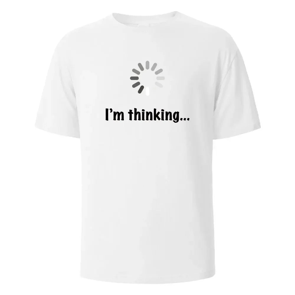 I'm Thinking printed T-shirt for men 100% cotton casual short-sleeved top high-quality summer T-shirt