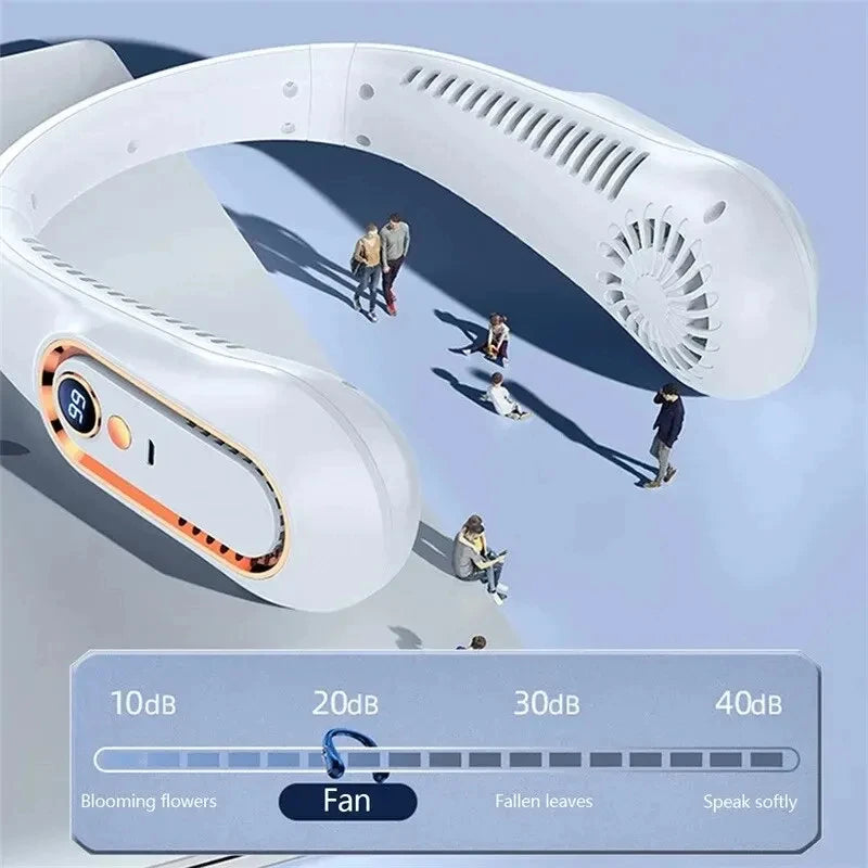 Hanging Neck Fan Digital Display Power Ventilador Bladeless Neckband Fan Portable Mini Air Cooler USB Rechargeable Electric Fans