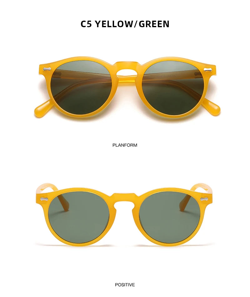New Retro Polarized Sunglasses Men Women Fashion Small Round Sun Glasses For Male Female Literary Vintage Shades Driving Eyewear