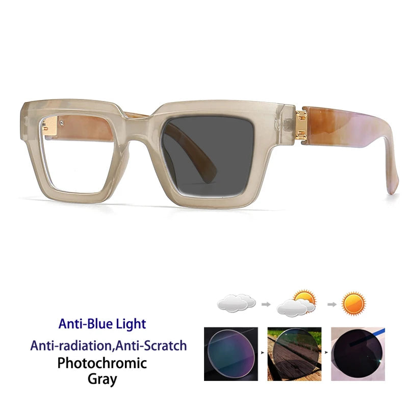 Brand Design Retro Reading Glasses for Man and Women Fashion Luxury Legs Large Size Square Presbyopic Eyewear Dioptric 0 to +6.0