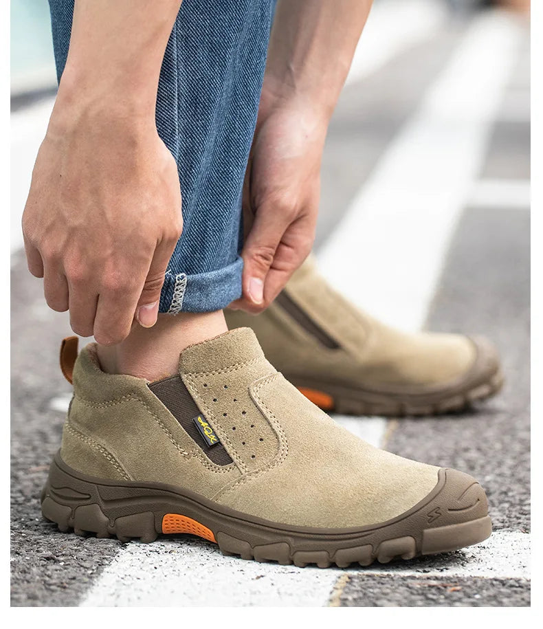 Men's work shoes  anti impact, anti puncture, steel wrapped head, electric welder  step on safety shoes  insulation