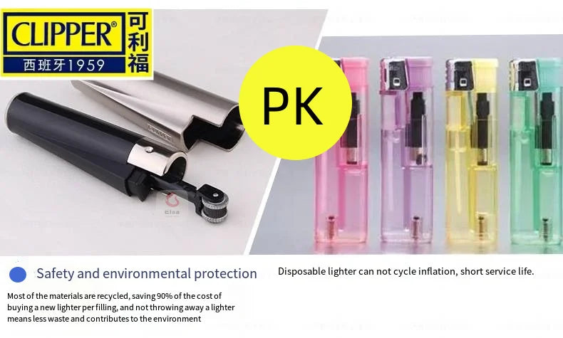 Metal Clipper Lighter Detachable Metal Lighter Environmentally Friendly Inflatable Lighter Grinding Wheel Ignition Tool Men Gift