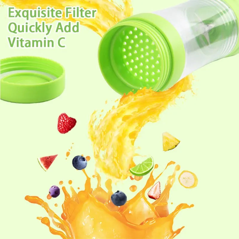 New Mini Portable Blender Bottle USB 6 Blades Fruit Fresh Juicer Smoothies Mixer Machine Crusher Food Processor for Kitchen