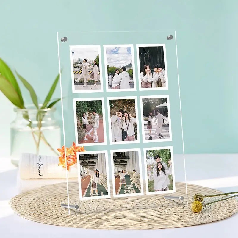 Acrylic Polaroid Frames,Clear Desk Floating Picture Frame for Fujifilm Instax Film,Family and Wedding Collage Picture Frames